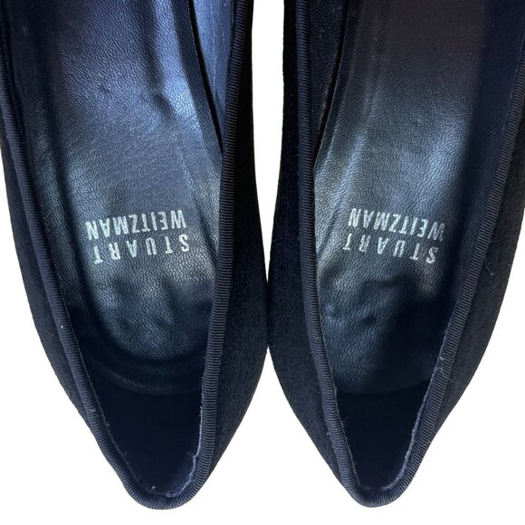Stuart Weitzman Women’s Black Suede With Bow Accent Stiletto Heels Size 6.5M - Picture 5 of 9